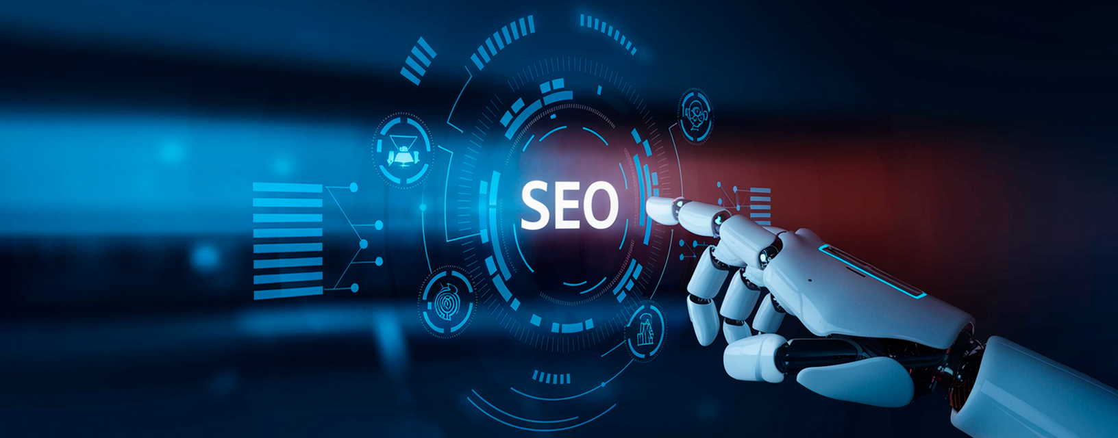 Representación visual de inteligencia artificial aplicada al SEO y motores de búsqueda generativos